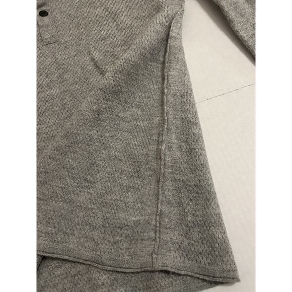 Rag & Bone X-Small Gray Merino Wool Blend Long Sleeve Henley Pullover Sweater - Picture 6 of 12
